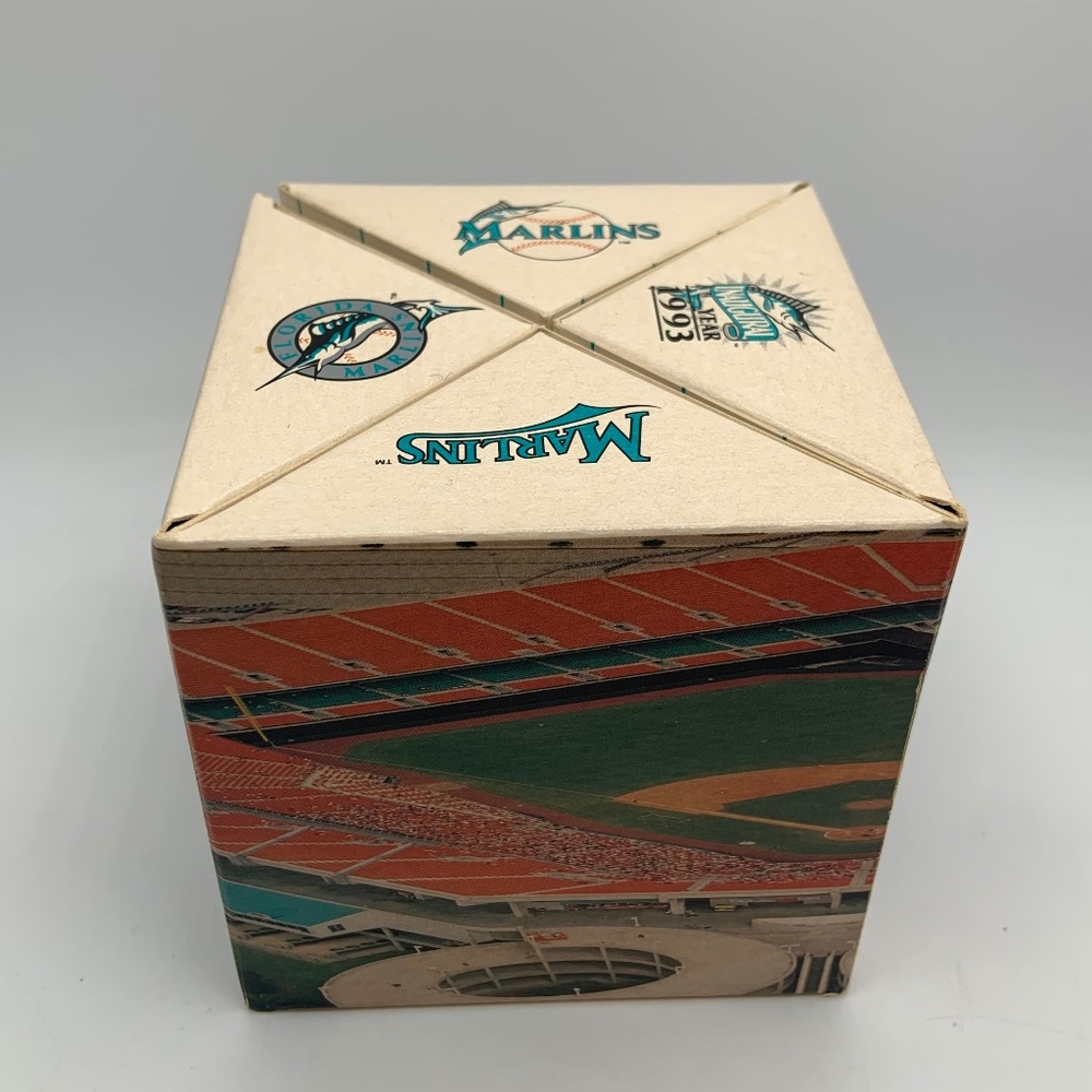 Vintage Florida Marlins Inaugural 1993 Folding Shadow Box and Fotoball